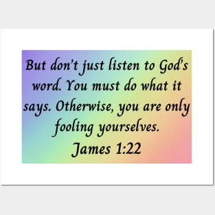 Bible Verse James 1:22 Posters and Art